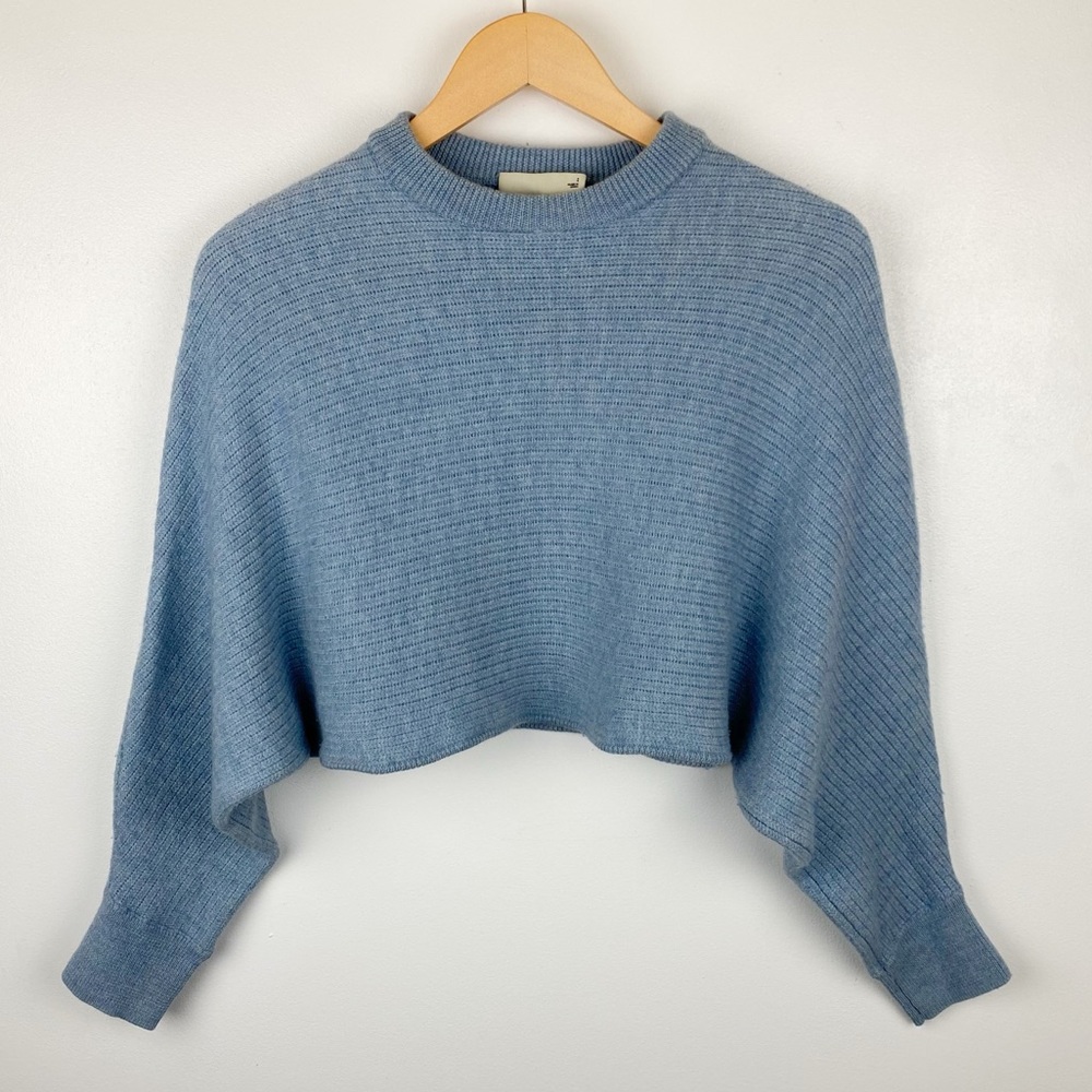 Aritzia Wilfred Free Lolan Cropped Sweater Blue Size 2